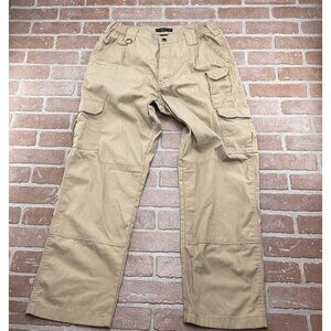 5.11+ Tactical Pants Men 34Wx36L ACT 32Wx31L Tan Cargo Rip Stop Chore Brush‎